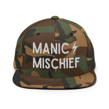 Load image into Gallery viewer, Manic Stacked Logo Camo Snapback Hat
