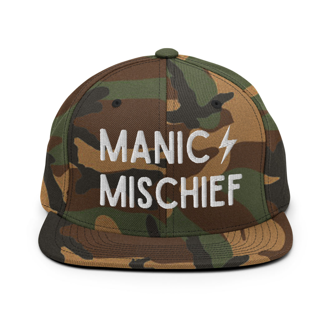Manic Stacked Logo Camo Snapback Hat